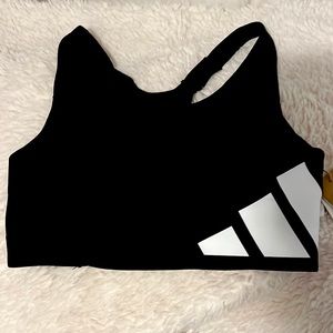 Adidas Ultimate Alpha 3BAR Sports Bra in Black - Size Medium